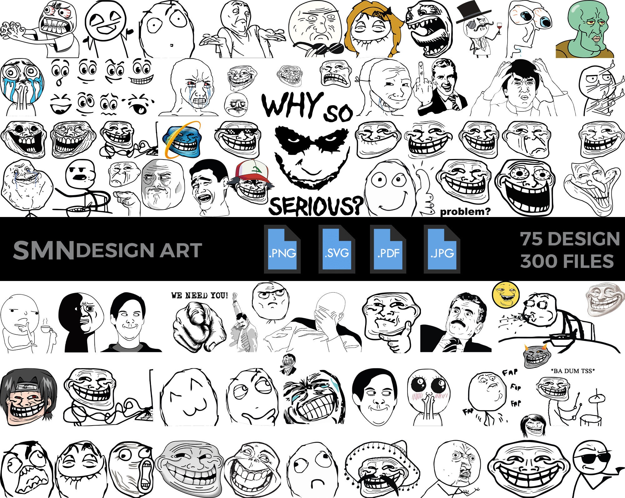 Ascii Art Troll Face Small 25 - 48x6ar4