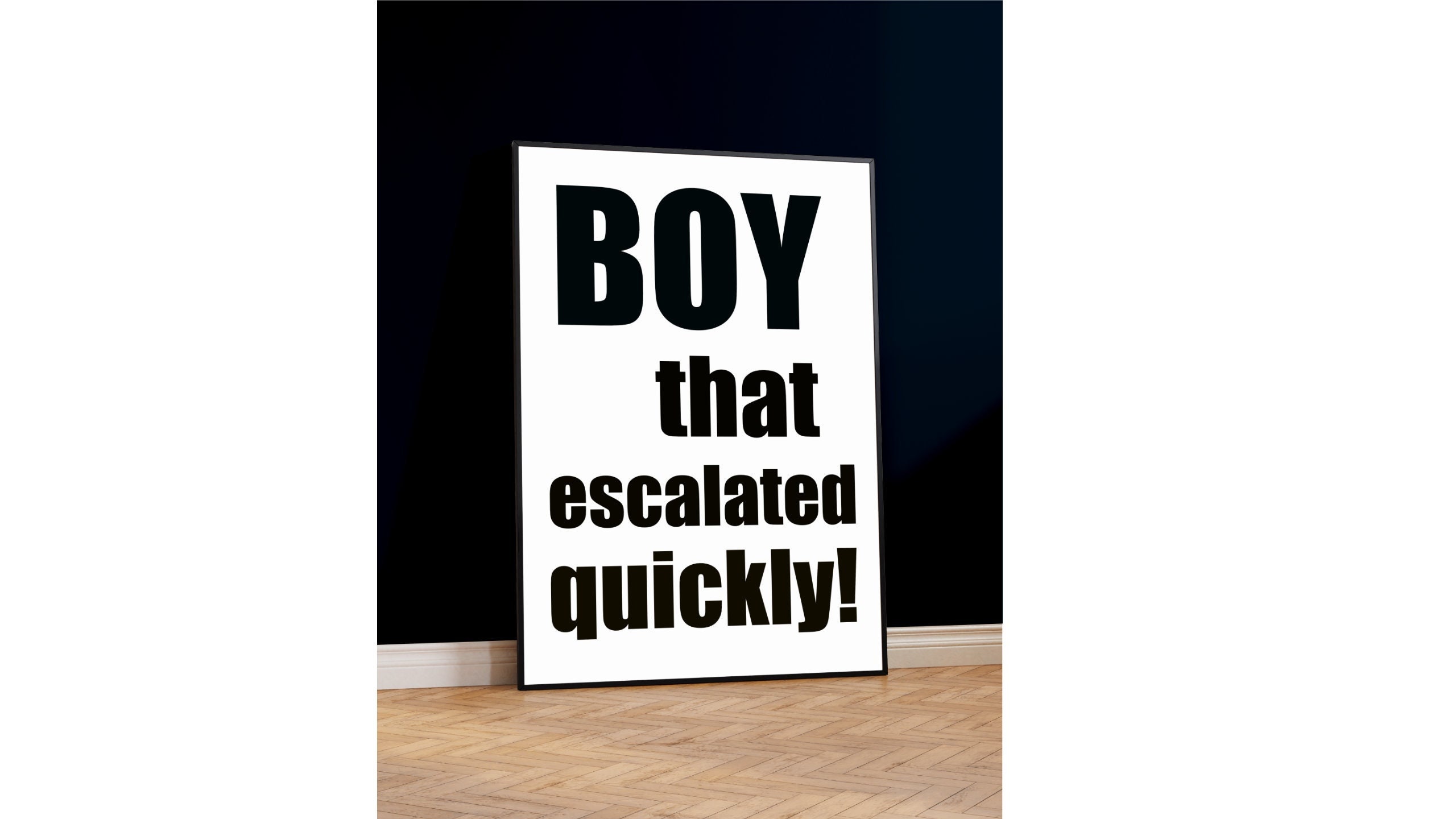 Boy That Escalated Quickly Anchorman Quote Funny Typography Etsy