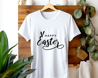 Happy Easter SVG PNG PDF, Easter Bunny Svg, Easter Shirt Svg, Easter Decor Svg, Hello Spring, Easter Bunny Svg, Religious Easter Svg, Poster
