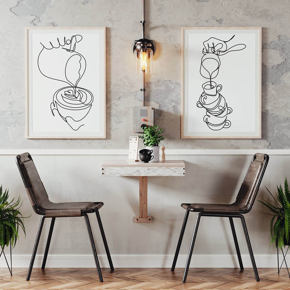 set of 8 kitchen prints, coffee print set, fork spoon... Coffee Print Set, Coffee Line Art, Cafe Printables, Set of 2 Cafe ...