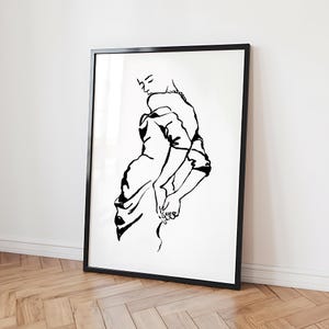 Woman Line Drawing Art Print, Minimalist Feminine One Line Wall Home Decor, Female Body Print Poster, Modern Body Line Art, Digital Download