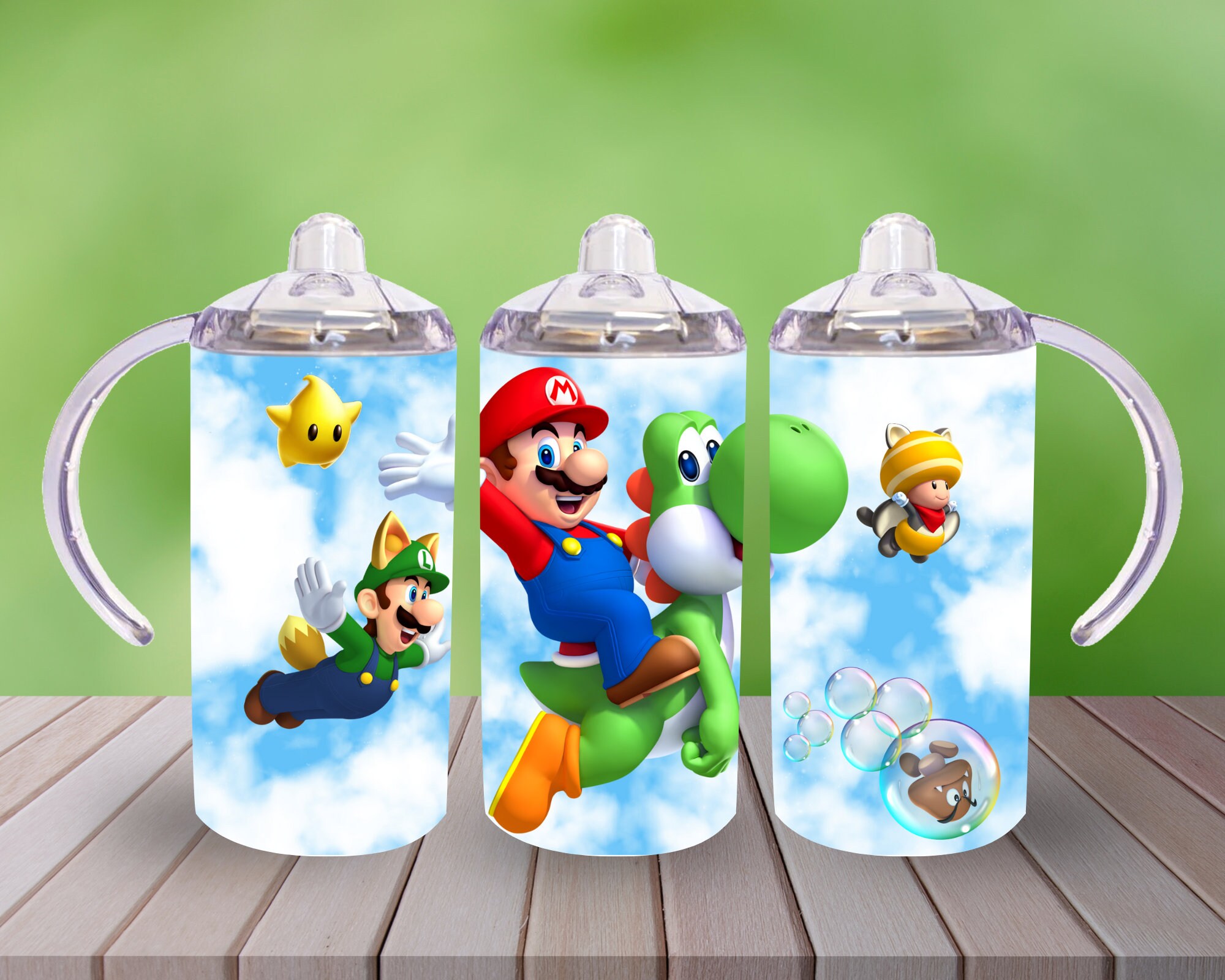  Super Mario 430ml Reusable Kids Tumbler with Lid and Straw :  Sports & Outdoors