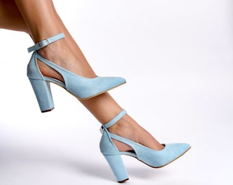 Blue Suede Shoes, Blue Wedding Shoes, Baby Blue Shoes, Blue High