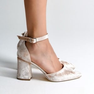 Cream block heel shoes sales