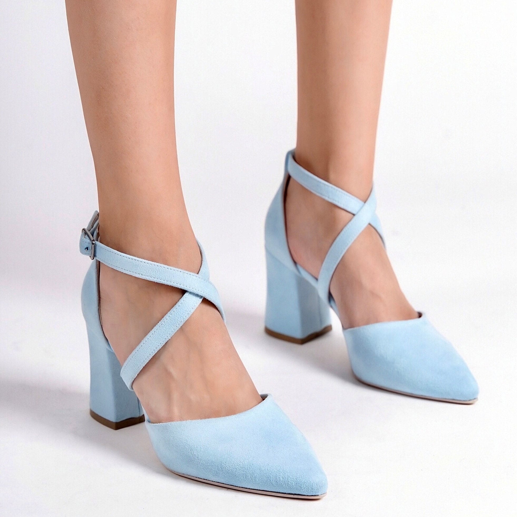 Low Heel Navy Ankle Strap Blue Dress Shoes Womens Blue Dress Shoes: Find  Navy Light Blue