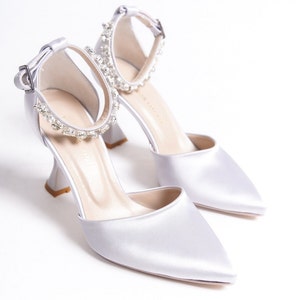 Satin Gray Wedding Shoes Gray High Heels Bridal Shoes Wedding Heels