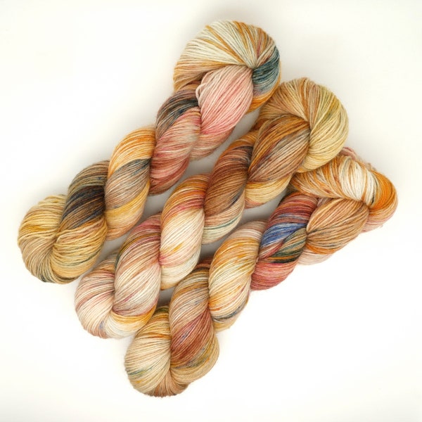 Sockenwolle handgefärbt 4-fach 100 g Wolle Herbstfarben