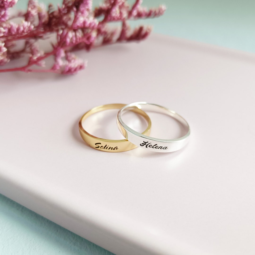 Personalized Name Ring, Custom Name Ring, Delicate Ring, Stacking Ring ...