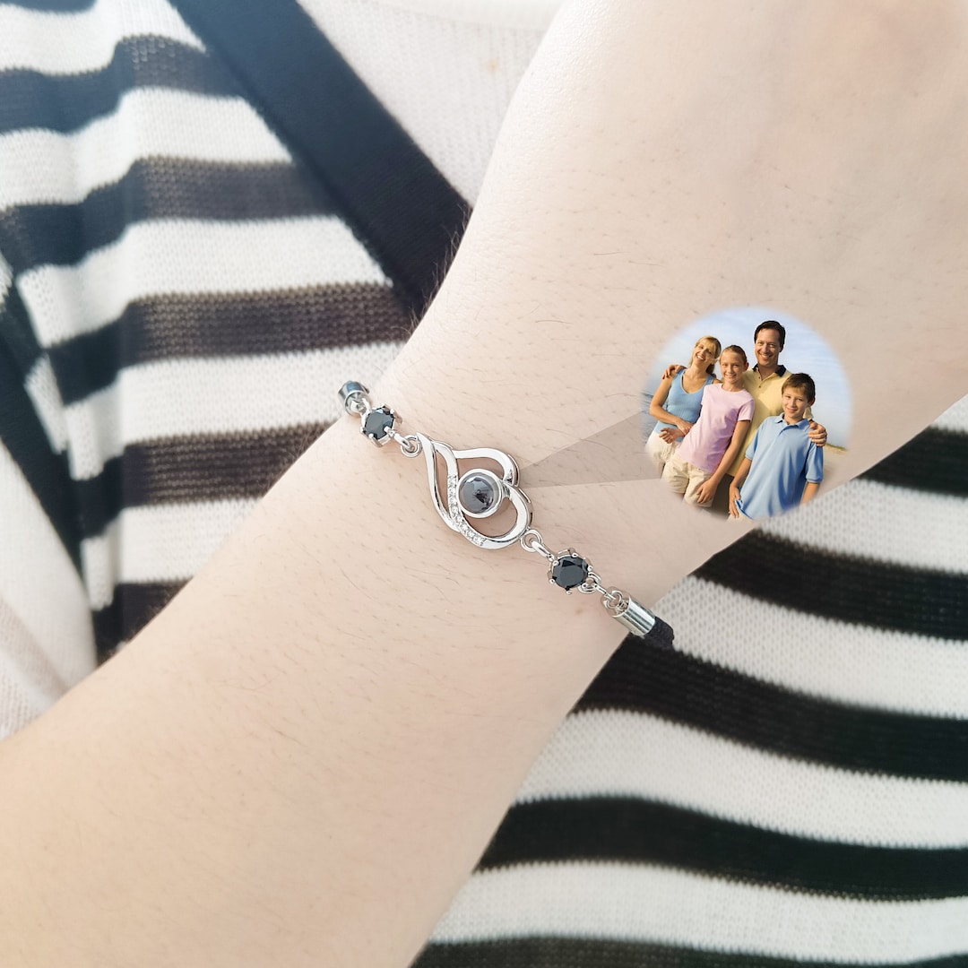 Custom Projection Photo Bracelet,personalized Picture Bracelet,heart