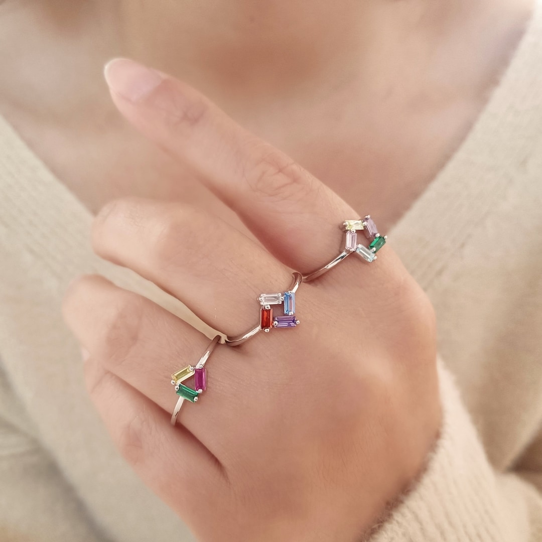 Multiple Birthstone Ring, Personalized Family Birthstone Ring ...