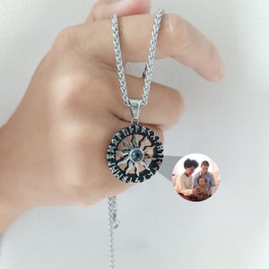 Custom Photo Projection Necklace, Memorial Photo Necklace, Boyfriend Necklace, Gift for Him, Father's Day Gift, Necklace for Men