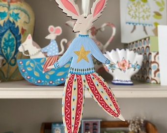 Ornement de lapin peint à la main