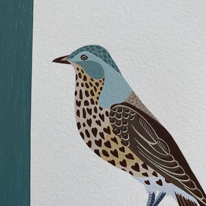 Original Fieldfare Bird Painting Nature Gift Bird Lover Christmas Gift For Bird Lover Wall Art For Your Home Decor Gift Acrylic Artwork image 3