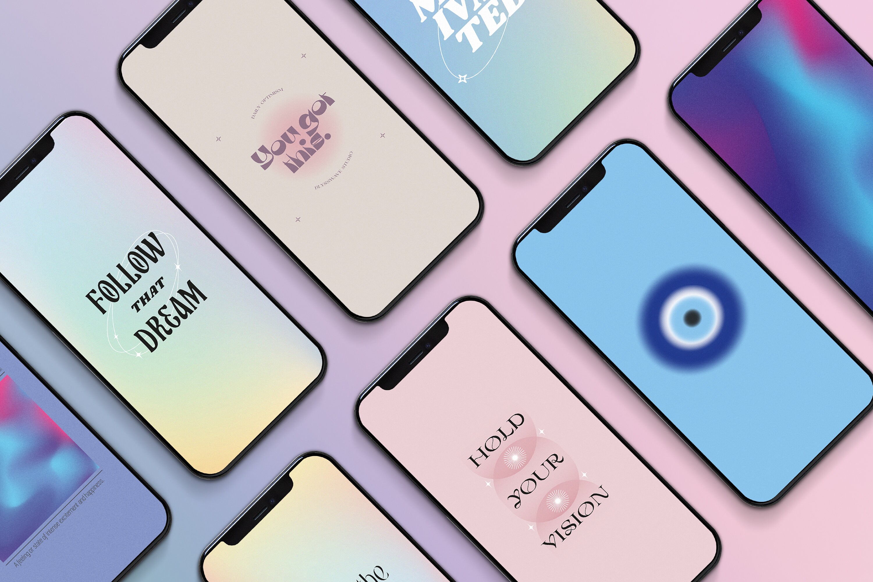 Aura iPhone iPad Wallpaper Aesthetic Gradient Homescreen Lockscreen