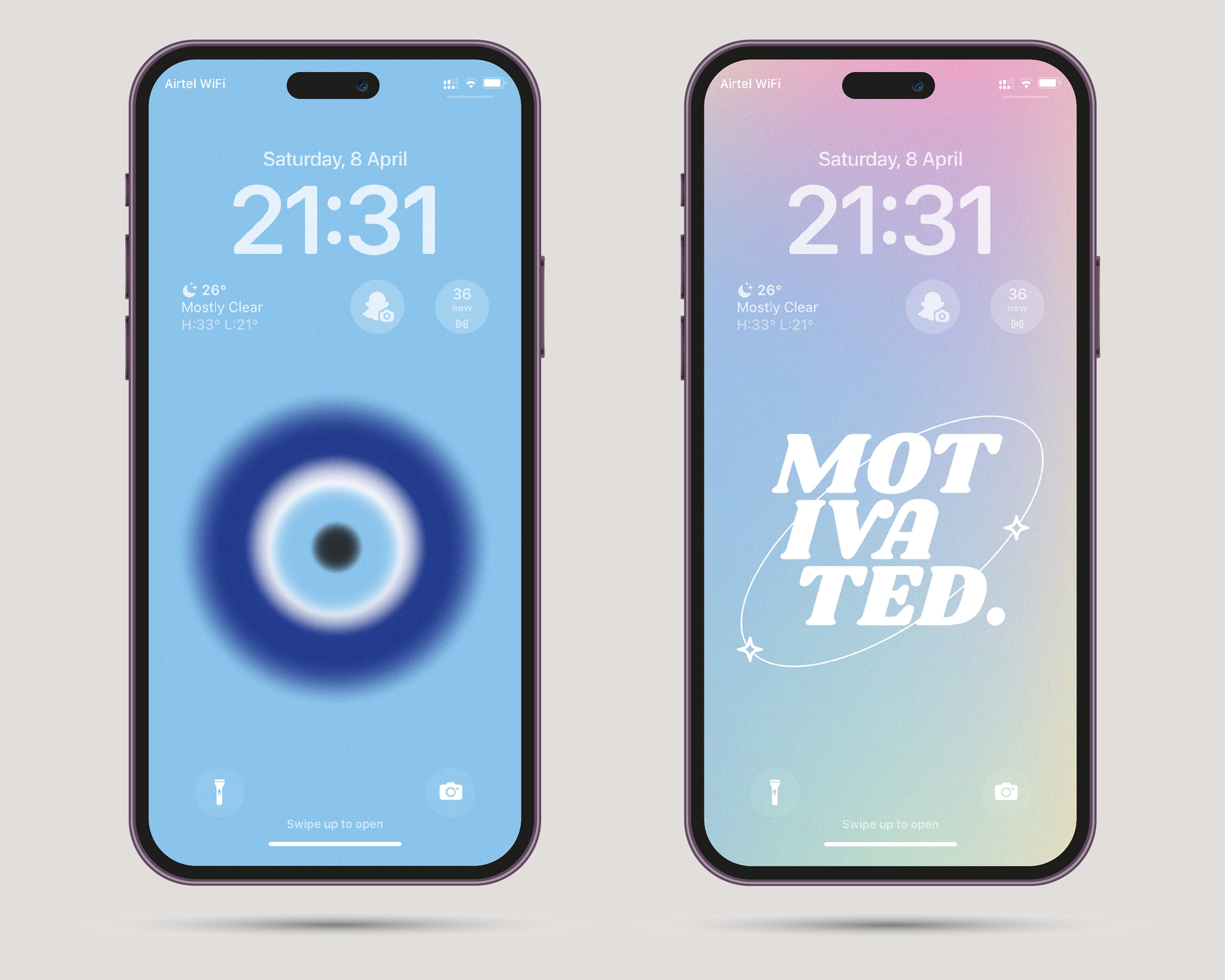 Aura iPhone iPad Wallpaper Aesthetic Gradient Homescreen Lockscreen