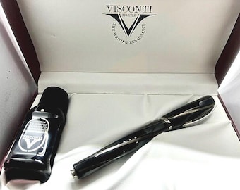 2001 Visconti Firenze Pericle Fountain Pen/ Black Acrylic, Chrome
