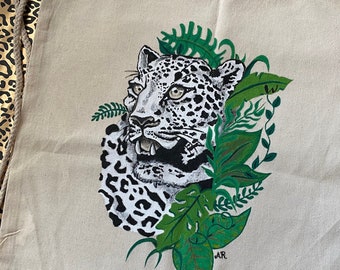 Sac en tissu personnalisé, peint à la main avec le motif de votre choix (sur commande) | Sac customisé | Sac avec propre motif | Sac à jupe