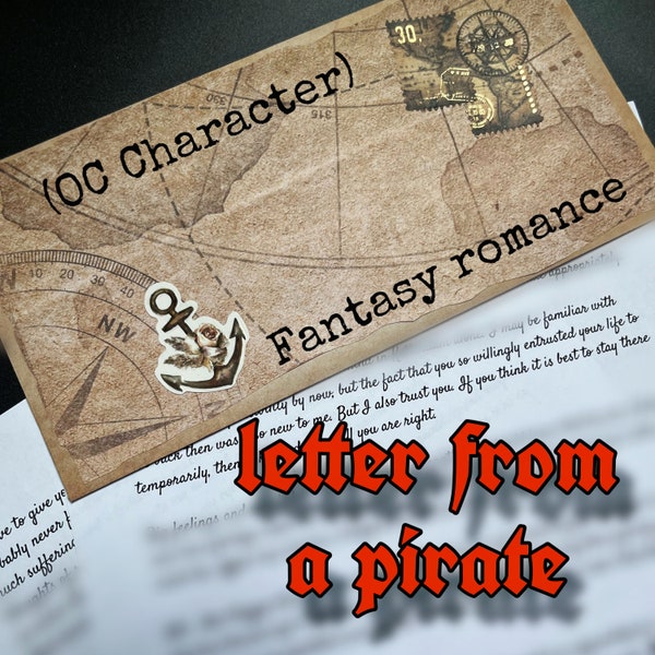 Comfort Character Brief eines Piraten | Brief fiktiver Charakter | Piratenschiff | Fantasy | Dark Romance | Piratenschatz | personalisiert