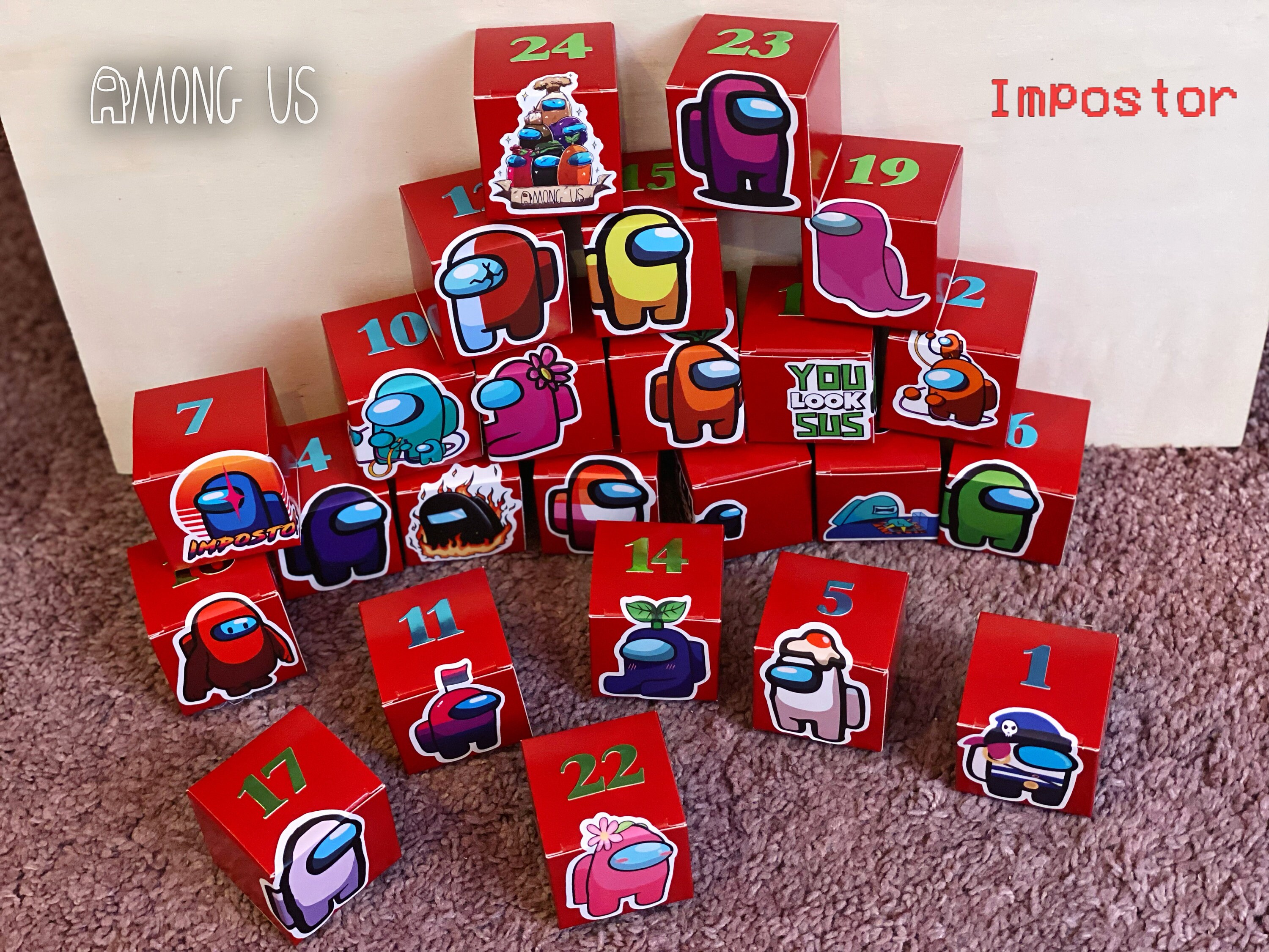 Among Us Advent Calendar to Fill by Yourself. Etsy UK
