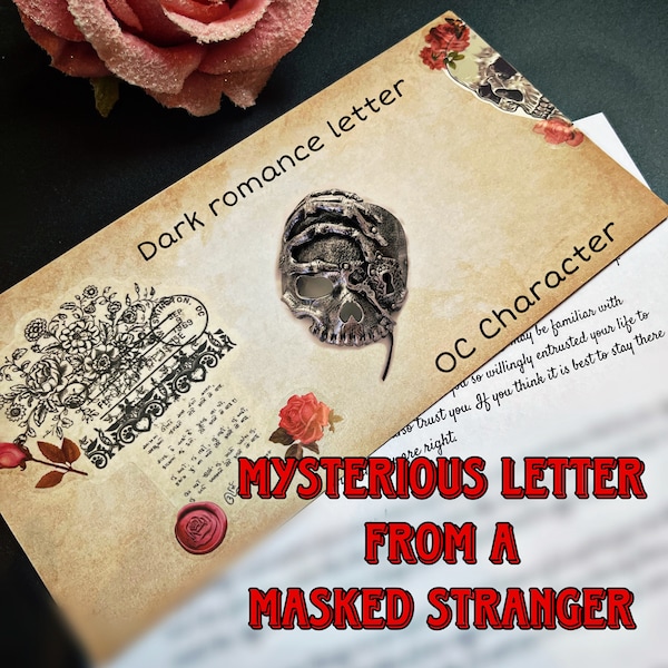 Lettre Dark Romance, étranger masqué | passion sombre | histoire mini roman | lettre personnalisée | lettre confort | fictif