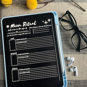 Full Moon Journal *Twee pagina's Full Moon Ritueel Journal om vrij te geven wat niet langer dient, Tarot uit het verleden/heden/toekomst en Journal Space*