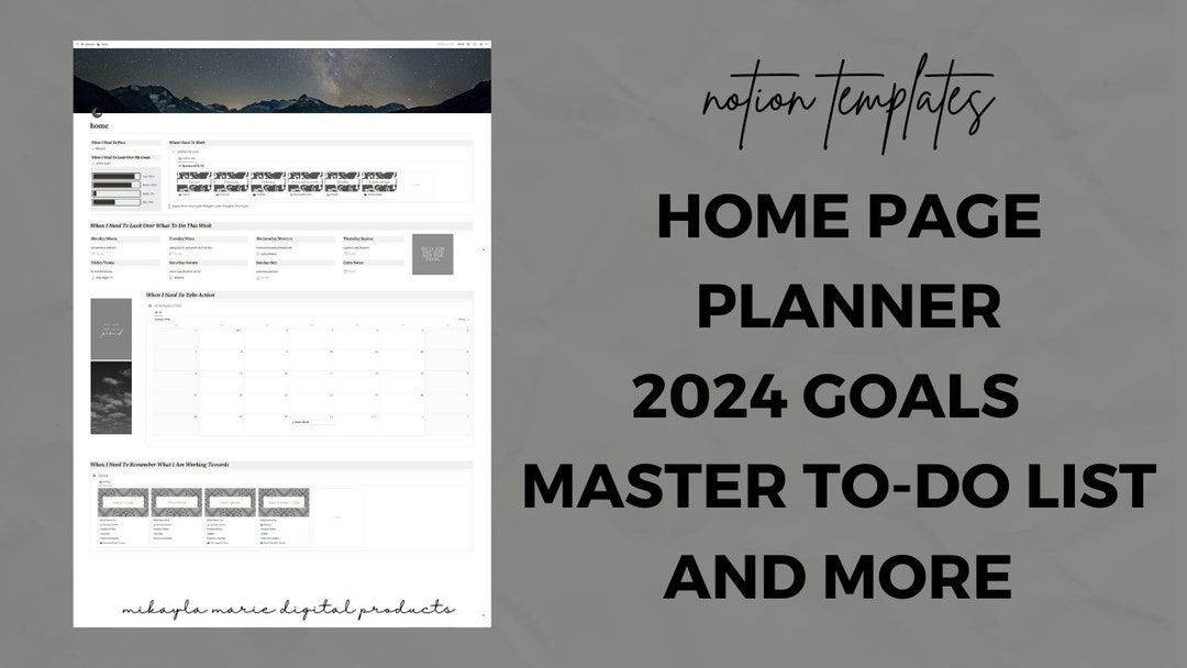 2024 Digital Planner | Notion Template | Goal Tracker - Etsy