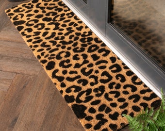 Allure Fun Novelty Anti Slip Leopard Print Door Mat Utility Mat 45 x 75cm 