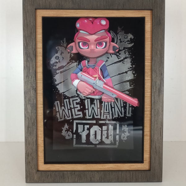 Votre veilleuse personnalisée Splatoon Character, Grizzco Industries Shadow Box, boîte lumineuse Salmon Run Splatoon, cadeau incroyable pour un anniversaire