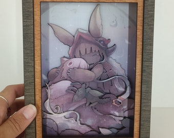 Veilleuse Made in Abyss, boîte à ombres Nanachi Mitty, boîte lumineuse, boîte lumineuse anime Orth, cadeau incroyable pour un anniversaire, Noël, cadeau pour lui/elle.