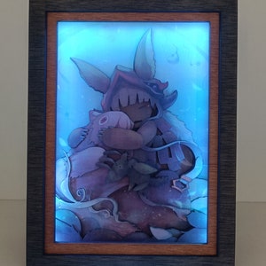 Anime Lightbox - Made in Abyss Night Light, Nanachi Mitty Shadow Box - Ideales Geburtstagsgeschenk, Weihnachtsgeschenk für Anime-Liebhaber.