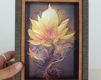 Nachtlicht-Schattenbox - Lotusblume und Buddha-Design - Ideales Geschenk für die Lieben