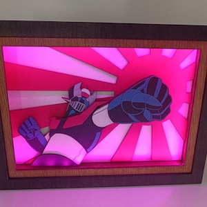 Mazinger Z Night Light: Handmade Shadow Lamp Gift for Special Occasions