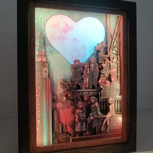Kingdom Hearts Nachtlicht, Schattenbox, Sora Lampe, Nachtbox, tolles Geschenk für Geburtstag, Geschenk für Ihn / Sie, Schattenlampe, Weihnachtsgeschenk.