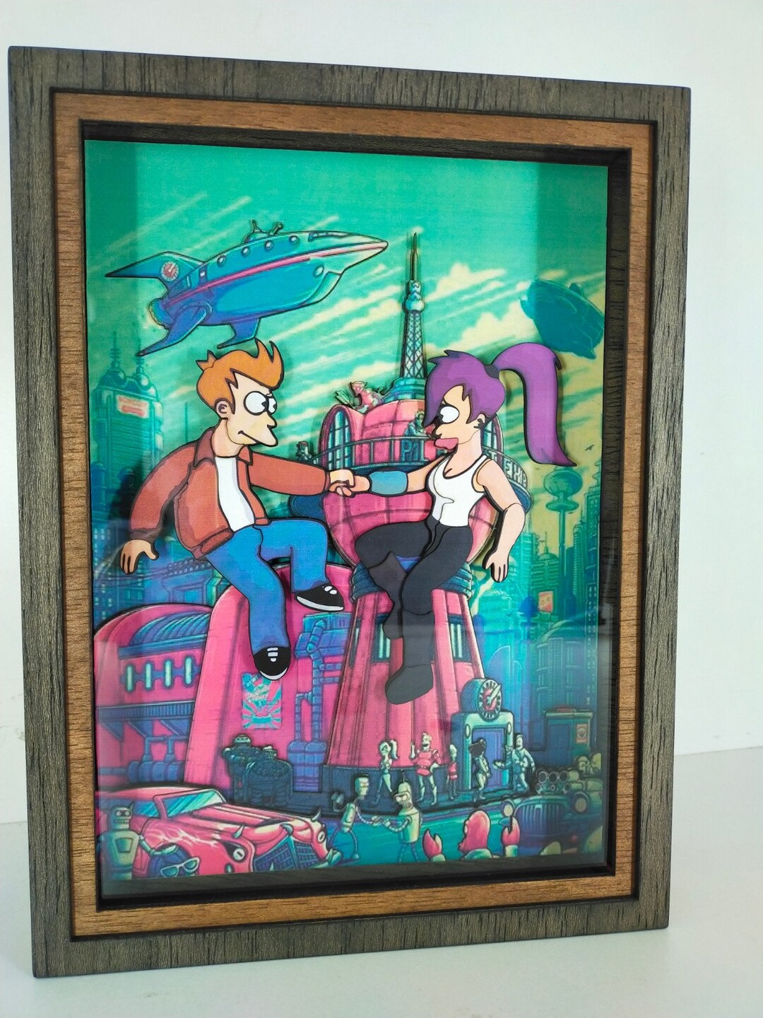 Futurama Shadow Box Night Light: Fry & Leela Diorama Lamp - Etsy
