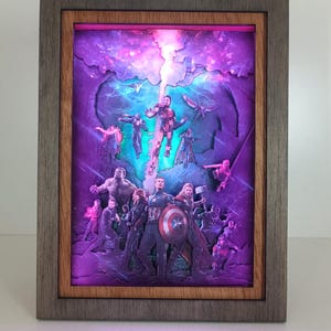 Superhero Night Light Set - Avengers Shadow Box, Thor Captain Lightbox ...