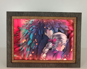 Sophie Howl Castle Night Light, Howl Castle Anime Lightbox, Shadow Box, Anime Lightbox, Amazing gift for birthday, Christmas, Shade lamp.