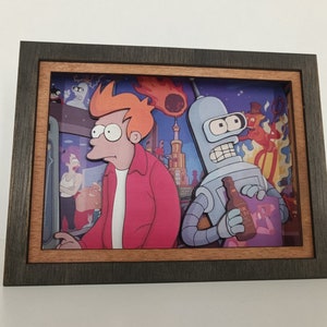 Futurama Night Light, Shadow Box, Bender Futurama Lightbox, Amazing Gift for Birthday, Christmas, Gift for him/her, Shade Lamp.