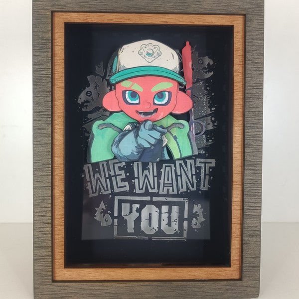 Your Custom Splatoon Character Splatoon Night Light, Grizzco Industries Shadow Box, Salmon Run Splatoon Light box, Amazing Gift for Birthday