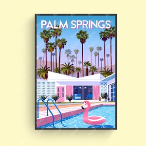 Palm Springs Poster, California Poster, California Travel Print, Cityscape Wall Art, Unframed