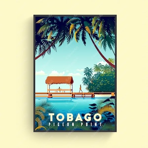 Caribbean Poster, Tobago Poster, Tropical Print, Caribbean Travel Print, Caribbean Wall Art, Unframed