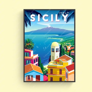 Italy Poster, Sicily Poster, Italy Print, Sicily Wall Art, Digital Art, Unframed