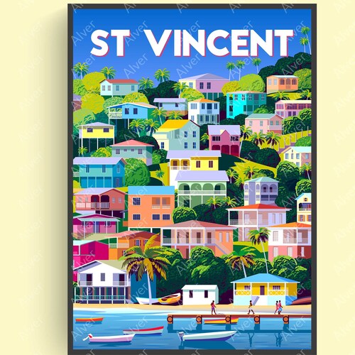 Caribbean Wall Art Travel Poster Print XR3602 Etsy