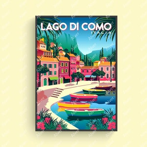 Italien Poster, Comer See Poster, Italien Druck, Italien Wandkunst, digitale Kunst, ungerahmt