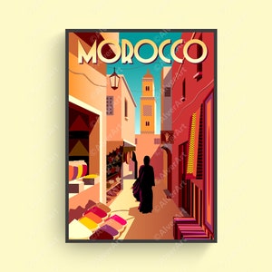Morocco Poster, Morocco Travel Print, Marrakesh Poster, Africa Poster,  Africa Wall Art, Unframed