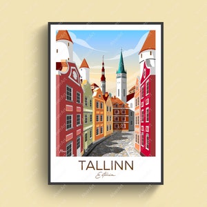 Tallinn Poster, Europe Poster, Tallinn Travel Print, Tallinn Wall Art, Unframed