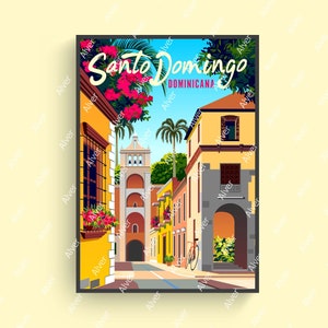 Caribbean Poster, Santo Domingo Poster, Dominican Republic Poster, Tropical Print, Caribbean Travel Print, Caribbean Wall Art, Unframed