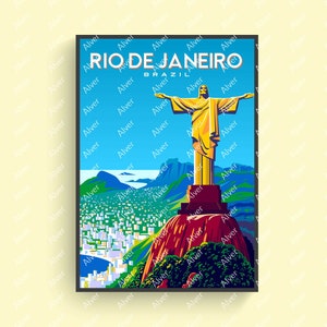 Brazil Poster, Rio de Janeiro Poster, Brazil Travel Print, Brazil Wall Art, Unframed