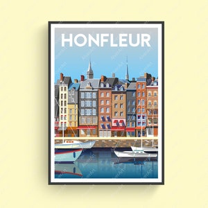 France Poster, Honfleur Poster, French Travel Print, France Wall Art, Unframed