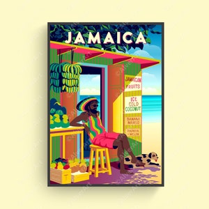 Caribbean Poster, Jamaica Poster, Jamaica Tropical Print, Caribbean Travel Print, Caribbean Wall Art, Unframed