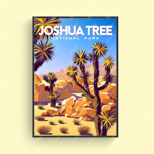 Joshua Tree Poster, California Travel Print, California Poster, National Park Wall Art, Digital Art, Unframed